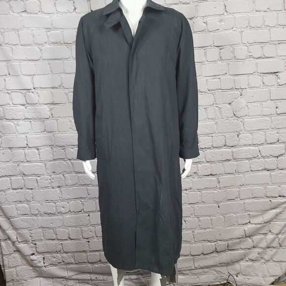 Saks Fifth Avenue Navy Lined Microfiber Over Coat, 42R - Picture 2 of 8